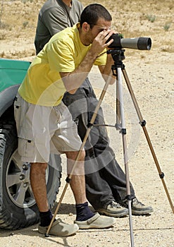 Bird watcher sede boker desert