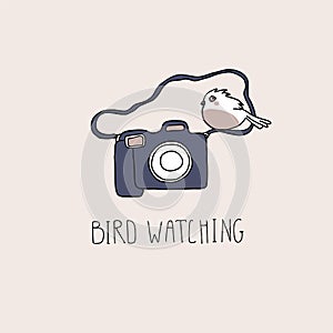 Bird watching. Birding and ornithology concept