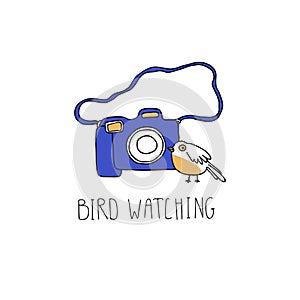 Bird watching. Birding and ornithology concept