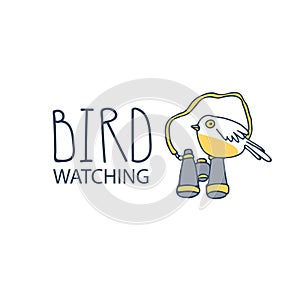 Bird watching. Birding and ornithology concept photo