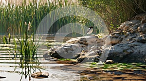 bird watching gold beige water