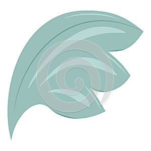 Bird wing blue feathers icon, cartoon style