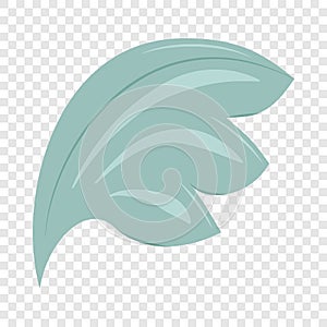 Bird wing blue feathers icon, cartoon style