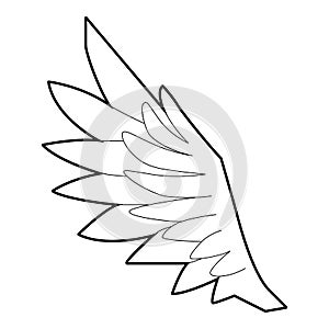 Bird wing icon, outline style