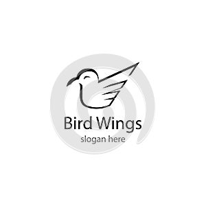 Bird wings logo template