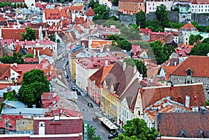 Birdeye of Tallinn old town photo
