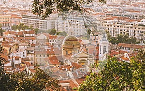 Birdeye view on old city of Nice