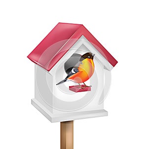 Birdhouse with bird