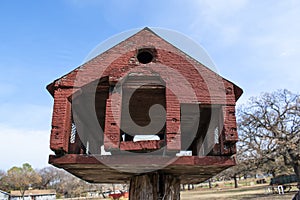 Birdhouse on a farmstead in Grapevine, Texas
