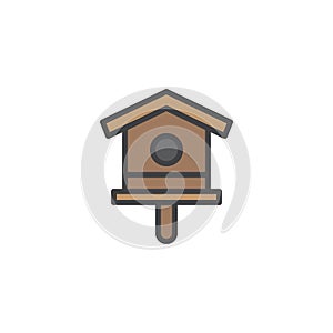 Birdhouse filled outline icon,