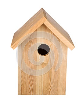 Birdhouse isolated. Frontal view