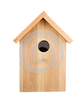 Birdhouse isolated. Frontal view