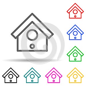 birdhouse multi color style icon. Simple thin line, outline  of web icons for ui and ux, website or mobile application