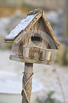 Birdhouse in the Snow