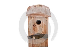 Birdhouse on a white background. Shed for birds on a white background
