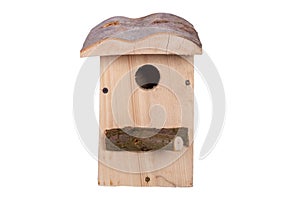 Birdhouse on a white background. Shed for birds on a white background