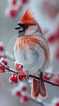 Birding in frost Nature enthusiasts spotting and appreciating winter avian beauty