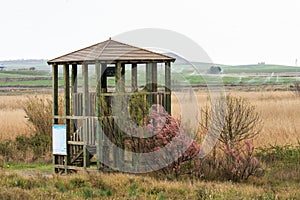 Birding tower near Torres de Segre, Spain