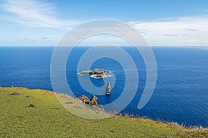 The Birdman Island near Orongo Ruins - Easter Island, Chile