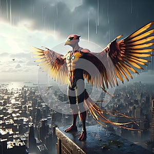 Birdman, unreal engine render, 8k photo