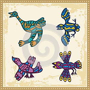 Birds in Australian Aboriginal Style