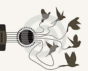 Birds bear guitar strings
