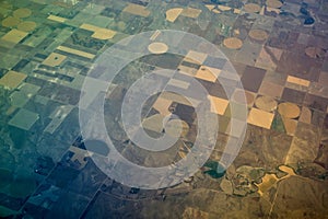 Birds Eye View of Center Pivot Irrigation Farming photo