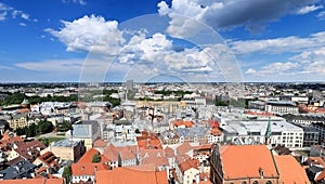 Birds eye view of city, Riga - Latvia
