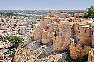 Birds eye view of Jaisalmer city from Golden Fort of Jaisalmer,