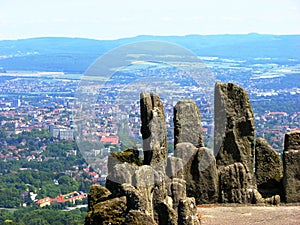 Birds eye view of Kassel city from Bergpark