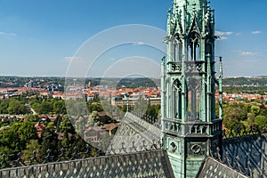 Birds eye view of Prague