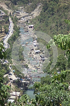 Birds eye view of Sahastradhara, Dehradoon, India