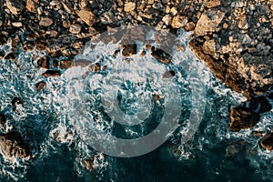 Birds Eye view of a shore break