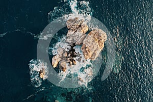 Birds Eye view of a shore break