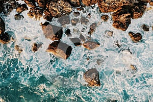 Birds Eye view of a shore break