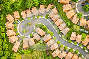Birds Eye view of a suburban community in New Jersey.