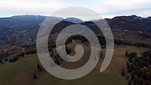 Birds eye view of Transylvania mountains.