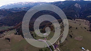 Birds eye view of Transylvania Mountains.