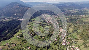 Birds eye view of Transylvania Mountains.