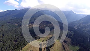 Birds eye view of Transylvania Mountains.