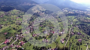 Birds eye view of Transylvania Mountains.