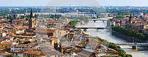 Birds eye view on Verona town