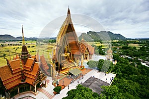 Birds eyes view of Wat Tum Seua (tiger cove temple) Kanchanburi