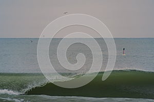 Birds Flying Over Ocean Waves