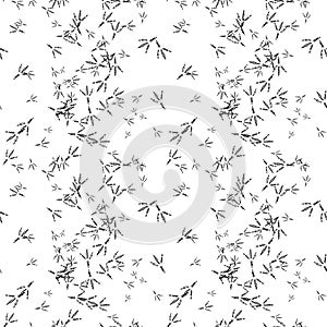 Birds foot prints seamless pattern