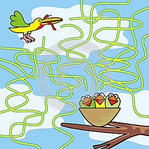Birds - labyrinth, vector game