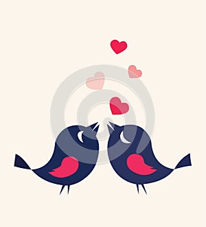 Birds In Love Heart Card Cute photo