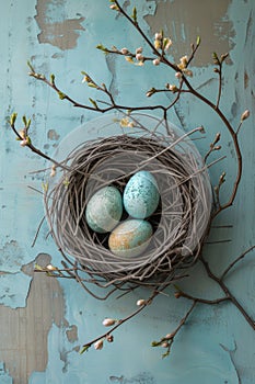 Birds Nest With Three Eggs