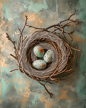 Birds Nest With Three Eggs