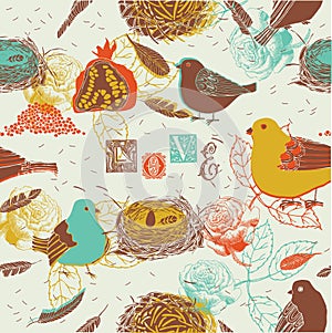 Birds and Nests Background photo